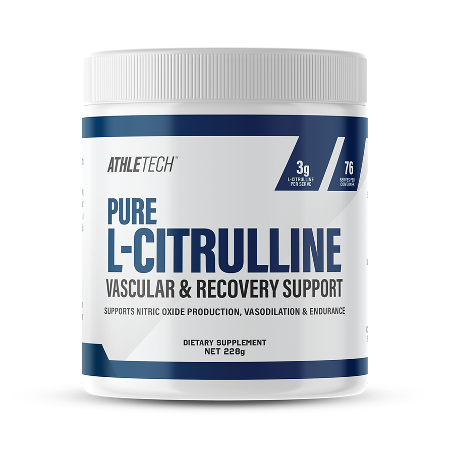 Athletech Pure L-Citrulline - 3g per serve, 76 serves, 228g tub