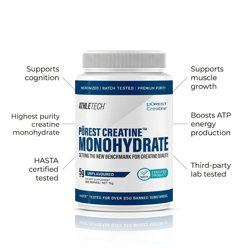 Athletech Purest Creatine 1kg key benefits