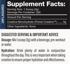 Pürest Creatine 1kg nutrition information panel