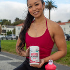 Christina with Athletech Initiate Pre-Workout and shaker