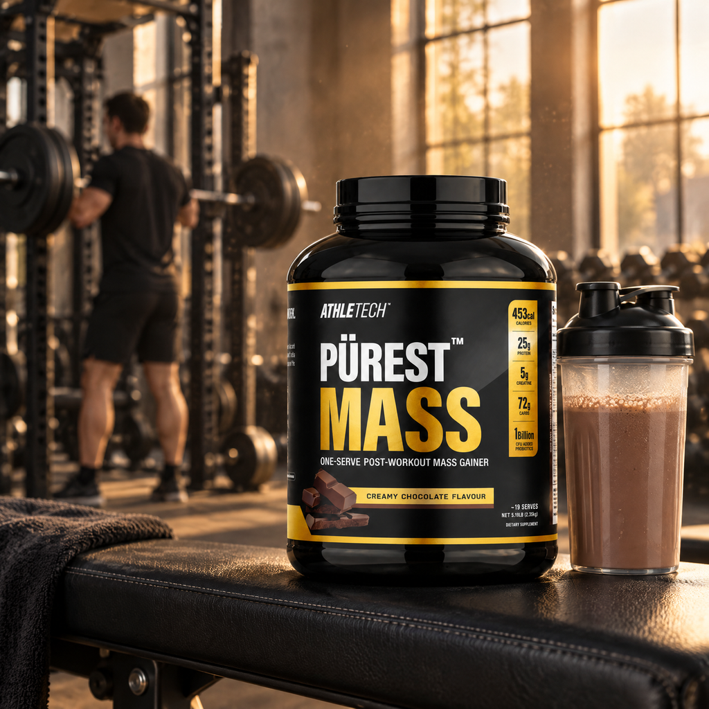 Pürest Mass post-workout at the gym
